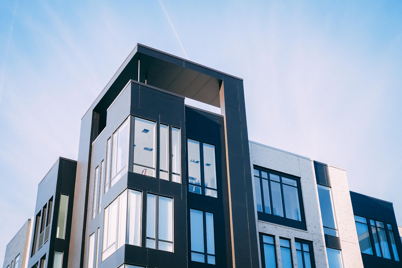 Facade of a modern residential building in Buenos Aires